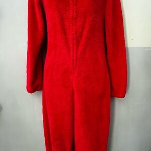 Cozy Red Fleece Jumpsuit